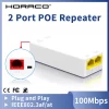 HORACO PoE Усилвател на сигнал с 2 порта 10/100Mbps с IEEE802.3af/at Plug&Play 48V