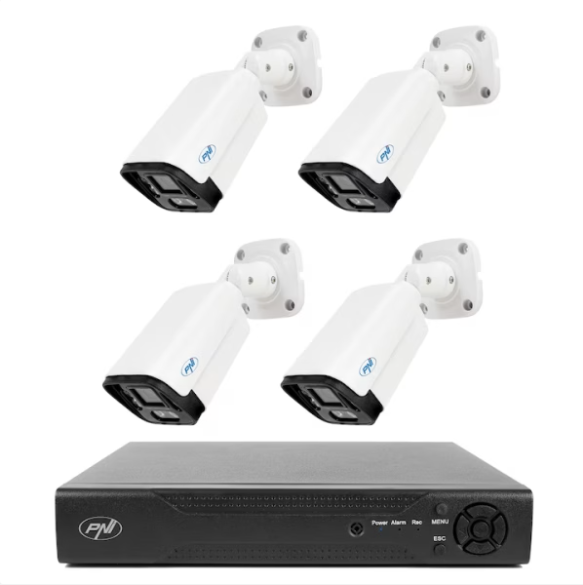 PNI House IP716 Комплект за видеонаблюдение NVR 16CH ONVIF + 4 камери PNI IP125 екстериор 5MP IP66