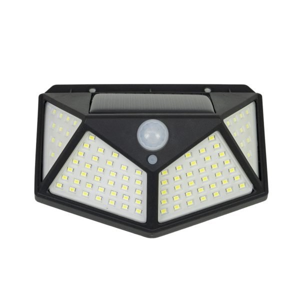 PNI GreenHouse WS10 LED Соларна лампа 100 светодиода 600 lm PIR ъгъл 120 градуса 1800 mAh Стенен монтаж