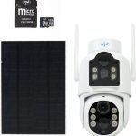 Пакет Камера за видеонаблюдение PNI IP792 Двоен обектив 2MP+2MP 3W Соларен панел + MicroSD PNI 128GB карта с памет