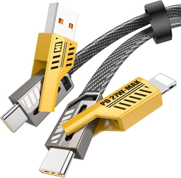 65W 4в1 Бързозареждащ Кабел USB Пренос на Данни Съвместим с iPhone Samsung Huawei Xiaomi - Image 2