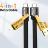 65W 4в1 Бързозареждащ Кабел USB Пренос на Данни Съвместим с iPhone Samsung Huawei Xiaomi